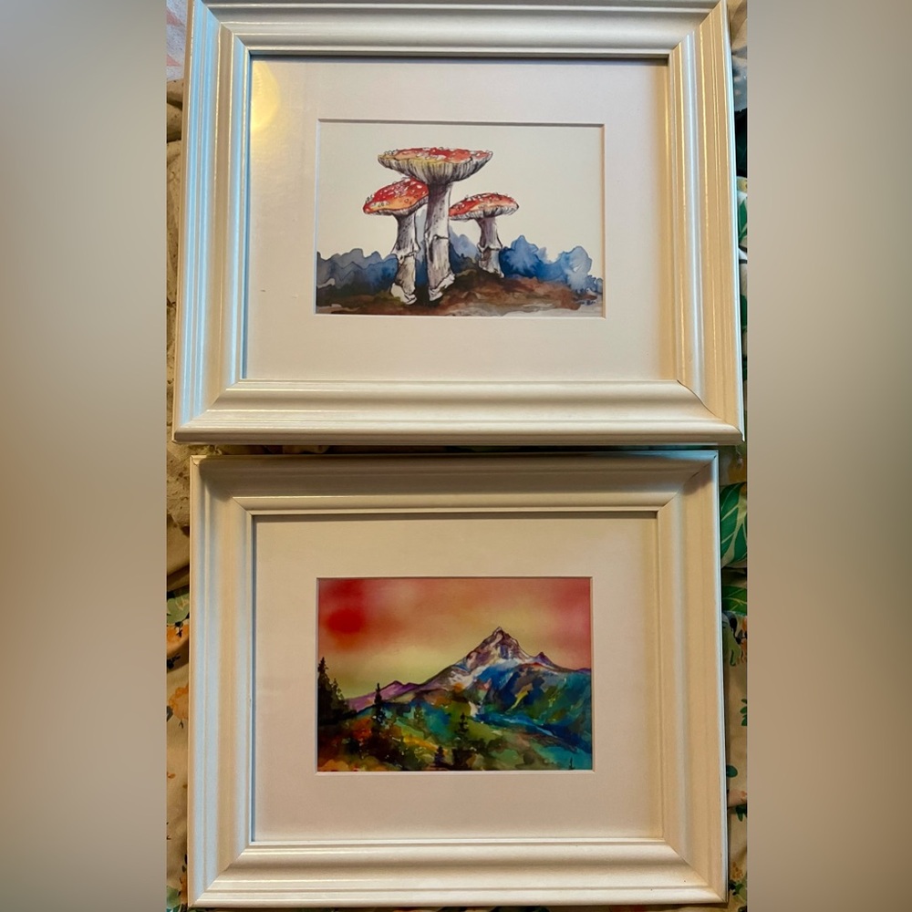 2 Framed Watercolor Prints